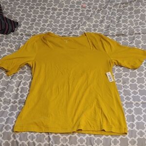 Amazon Essentials Gold Asymmetrical Short Sleeve T-Shirt